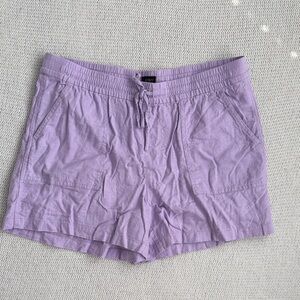 J Crew Linen Drawstring Shorts Light Purple Size Medium